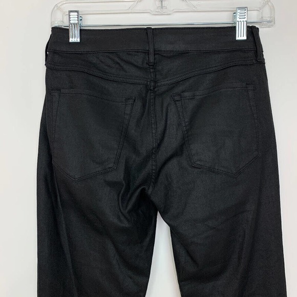 3x1 NYC W2 Split Bell‎ Flare Crop Pant Jeans Coated Black Stretch Denim Size 24 - Picture 6 of 8